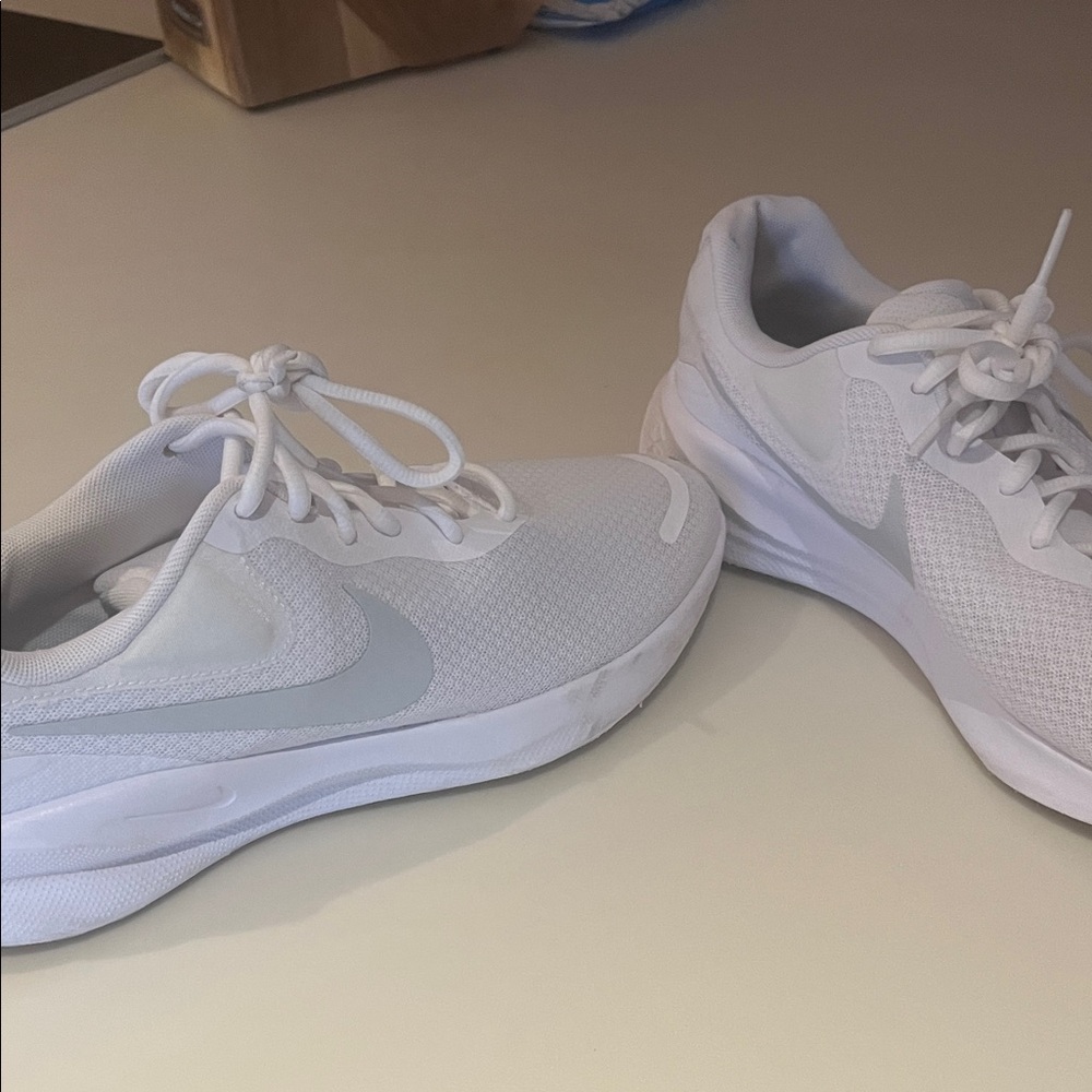 Nike White Mesh Athletic Sneakers
